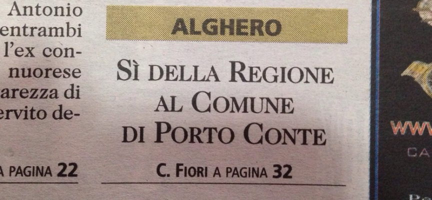 Porto Conte in prima pagina sull’Unione di oggi