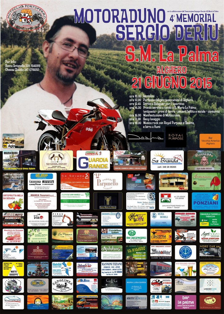 Locandina 4° memorial “Motoraduno Sergio Deriu” 2015